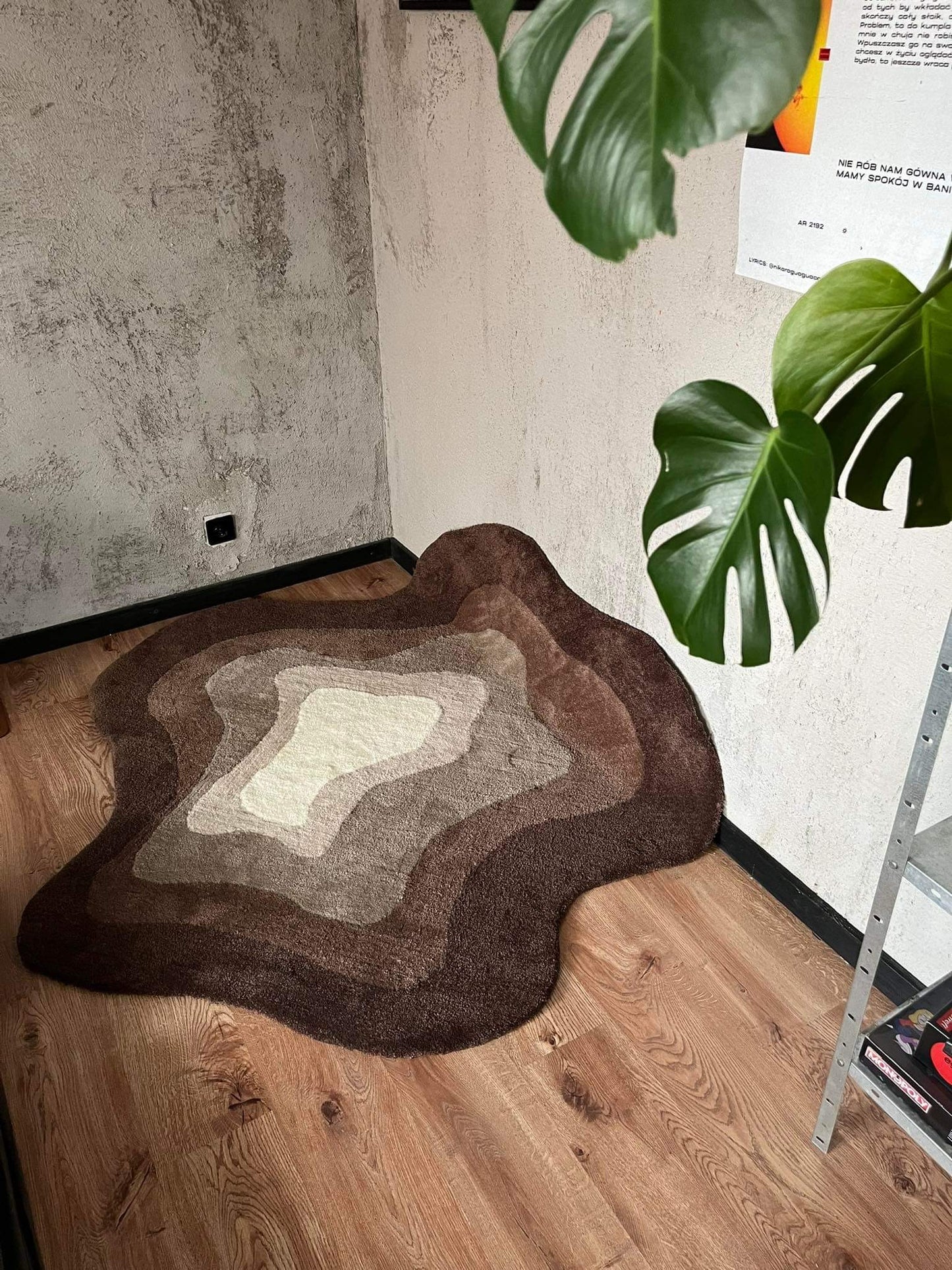 Brown/Beige Abstract Rug - Rugsly