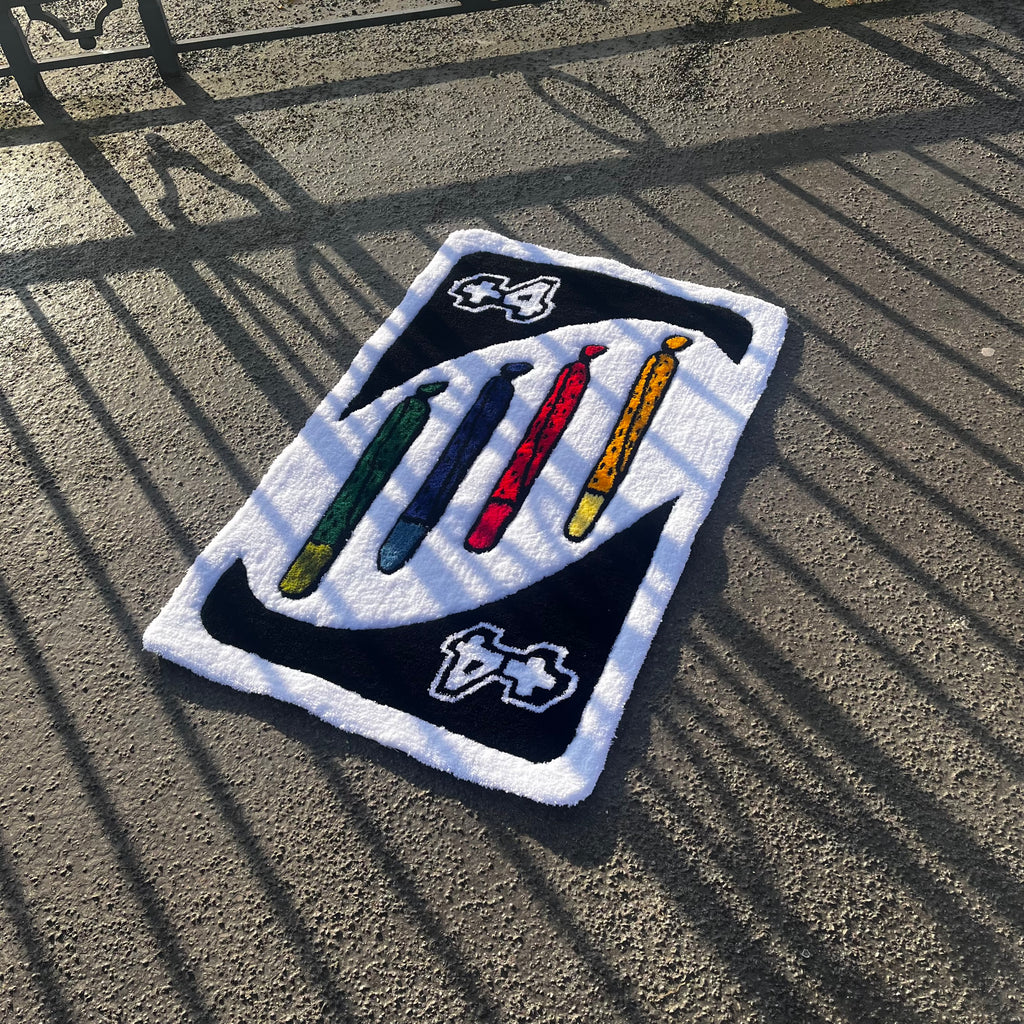 Uno +4 (weed) Card custom Rug - Rugsly