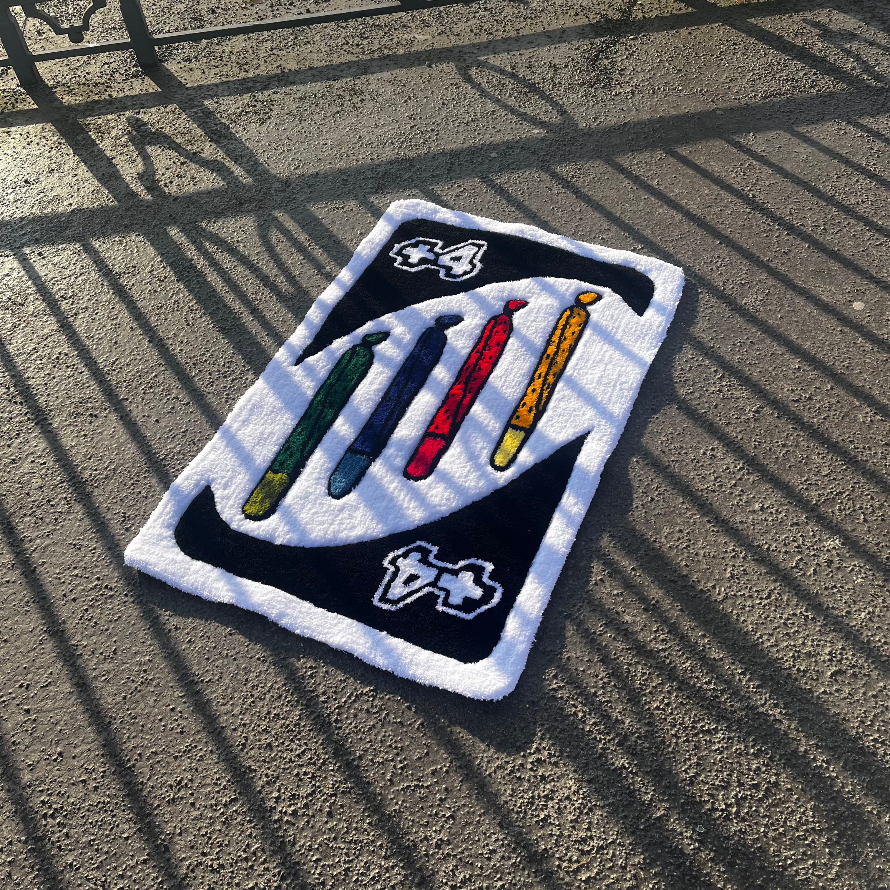 Uno +4 (weed) Card custom Rug - Rugsly