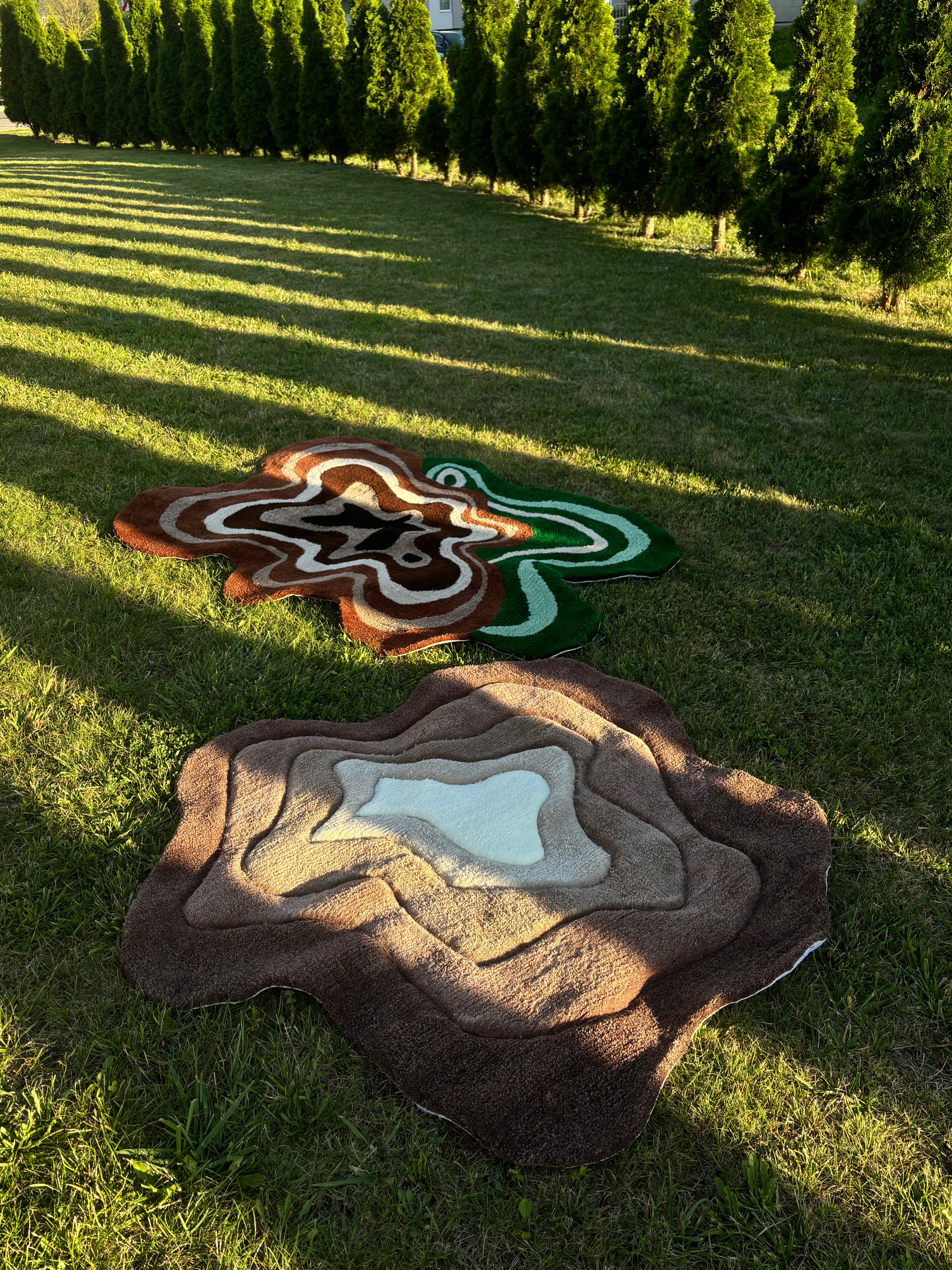 3D Brown/Beige Abstract Rug - Rugsly