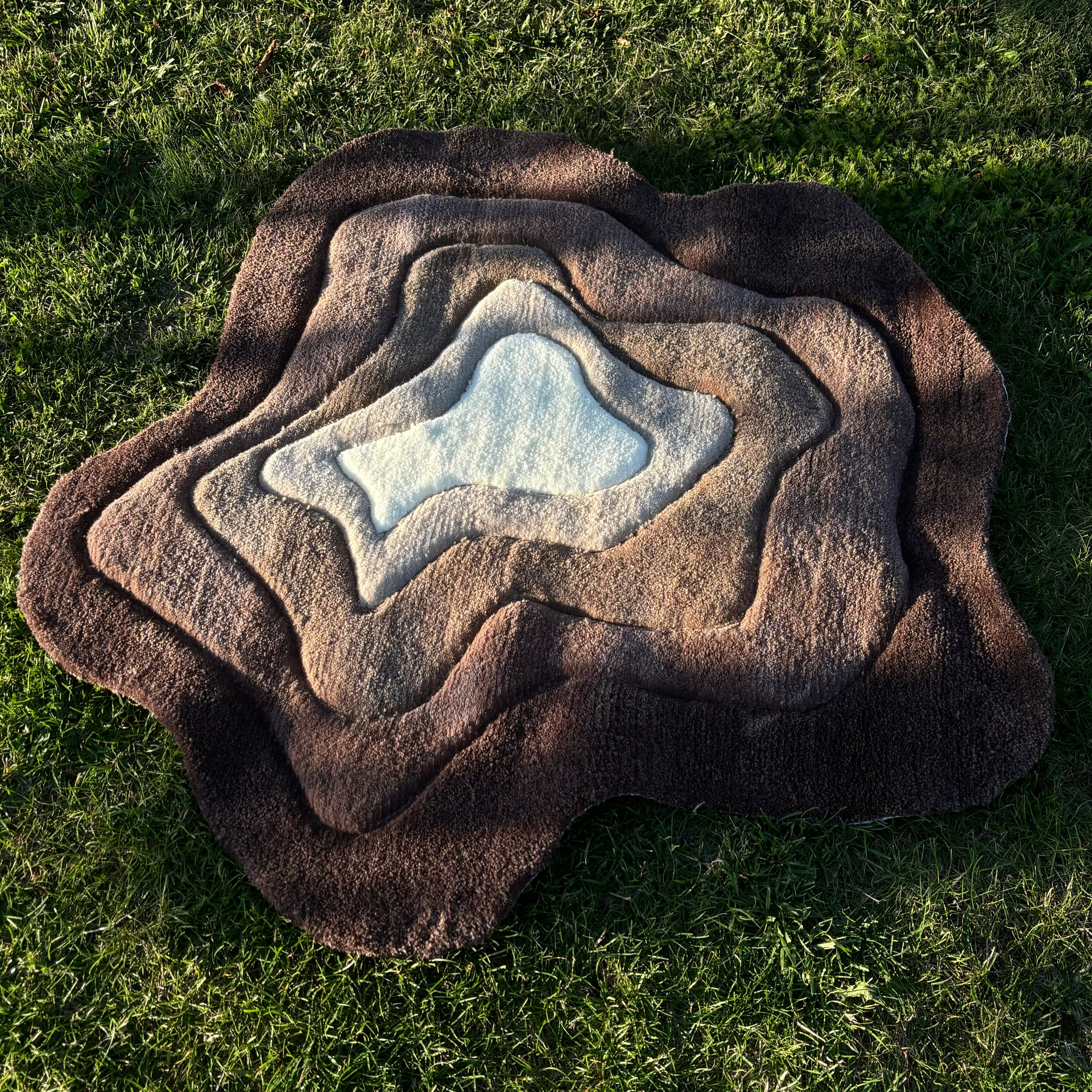 3D Brown/Beige Abstract Rug - Rugsly