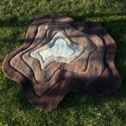 3D Brown/Beige Abstract Rug - Rugsly