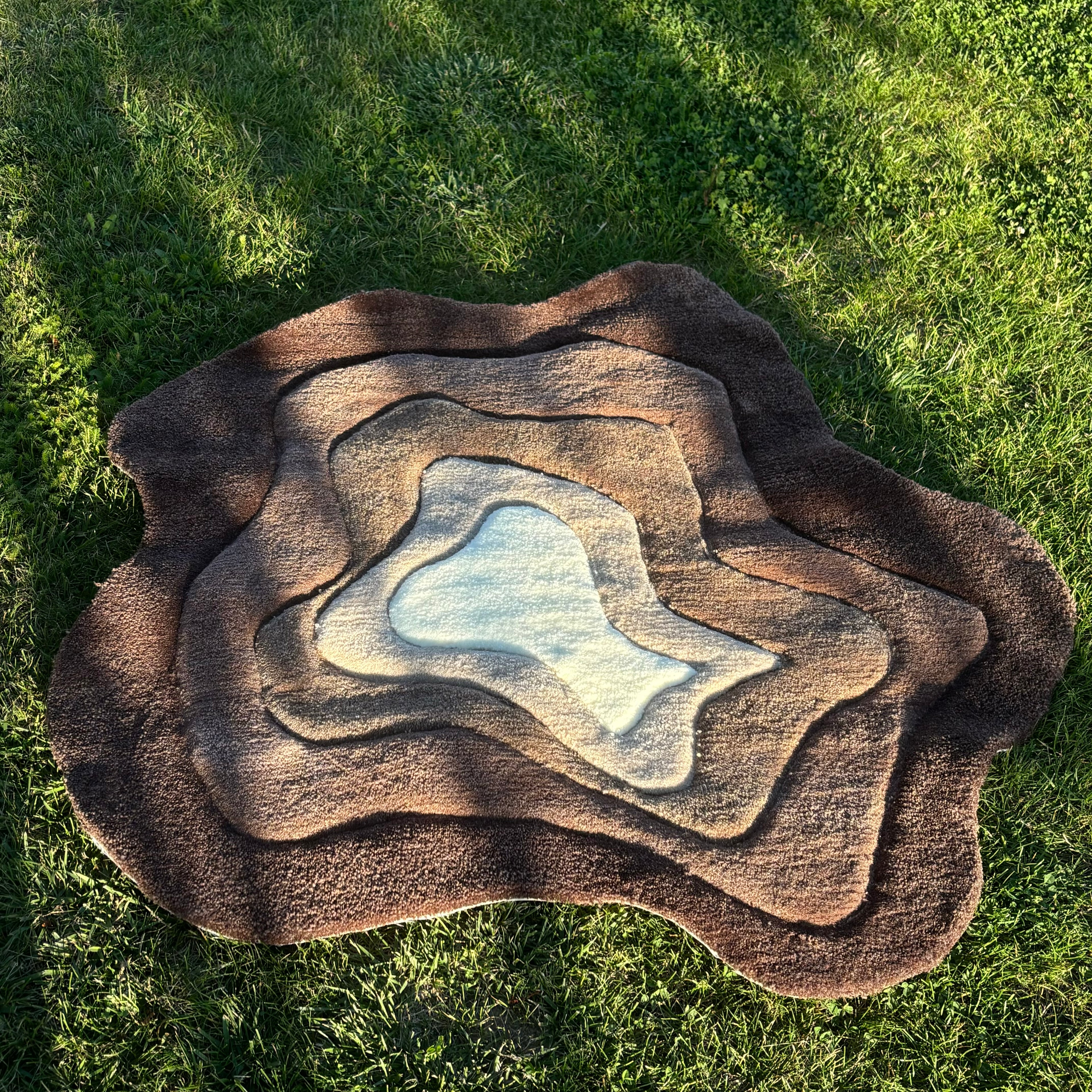 3D Brown/Beige Abstract Rug - Rugsly