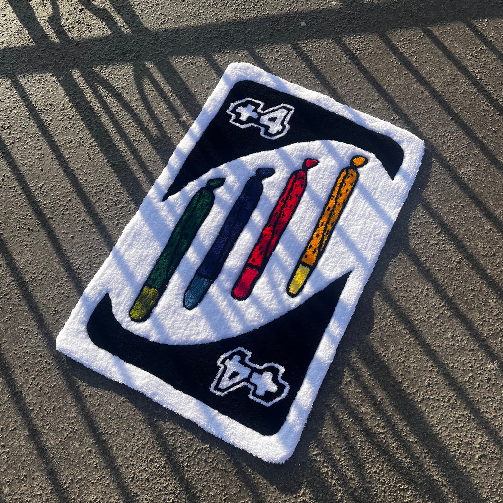 Uno +4 (weed) Card custom Rug - Rugsly