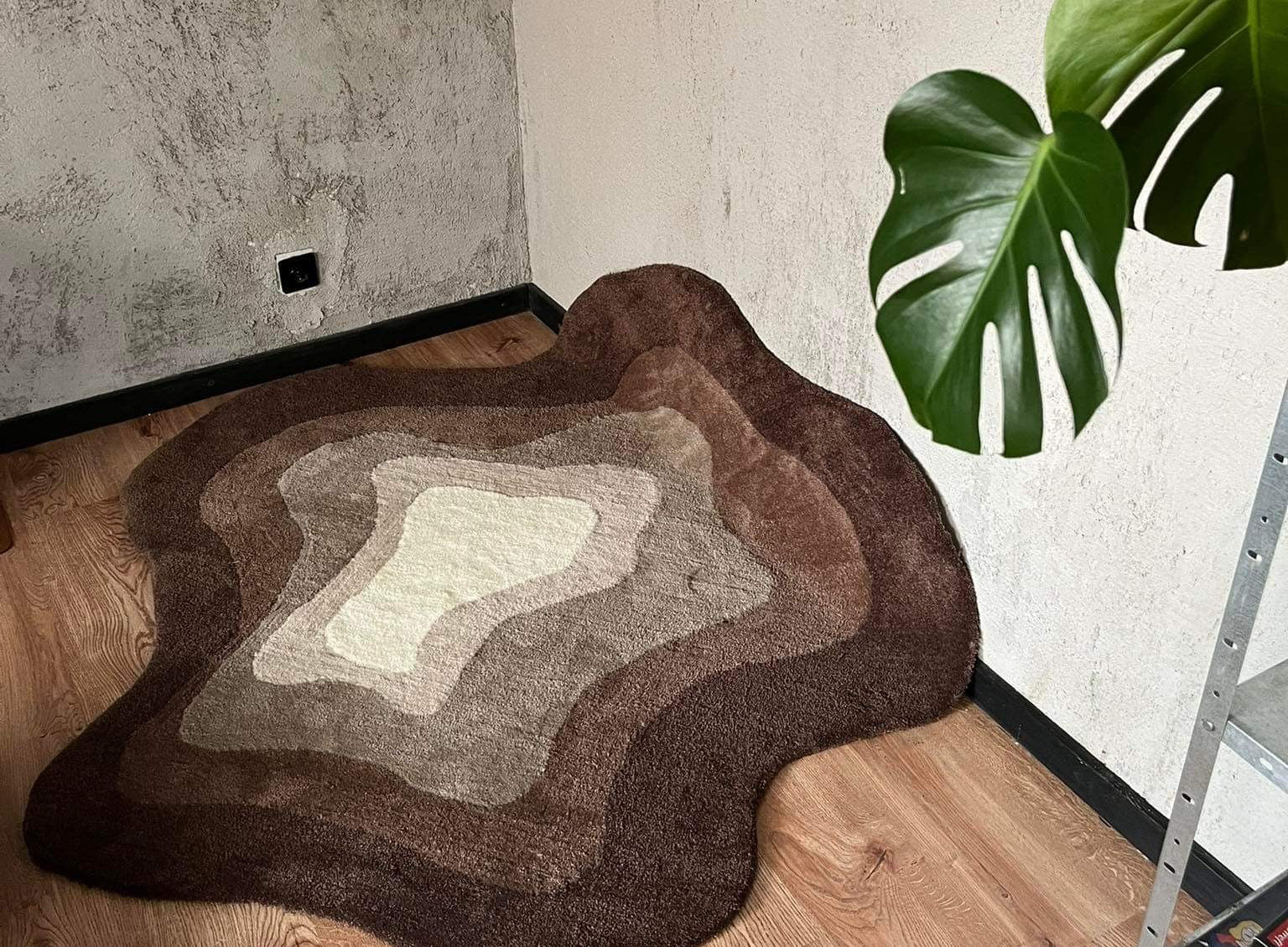 Brown/Beige Abstract Rug - Rugsly