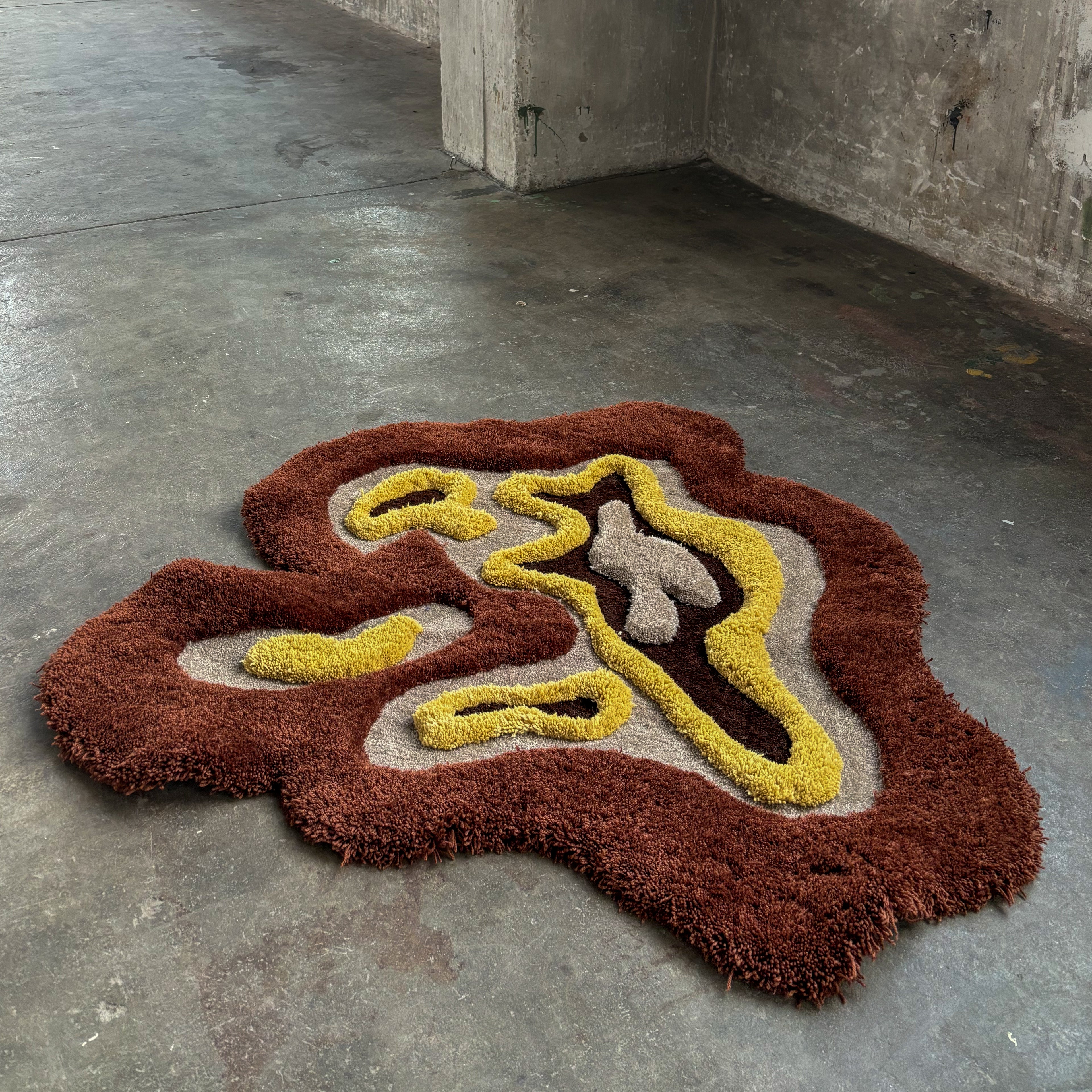 Brown/Beige 3D Abstract Rug - Rugsly