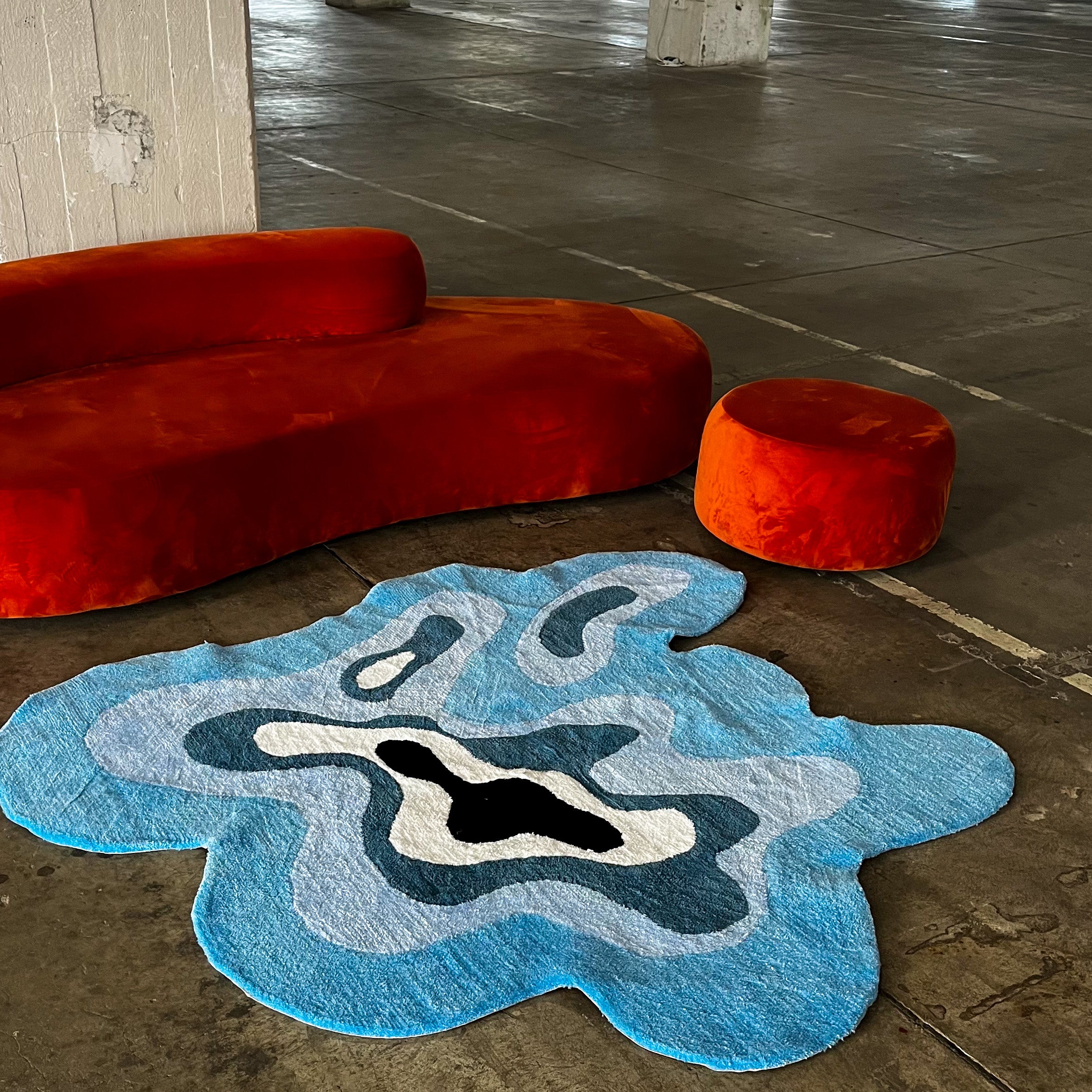 Blue Abstract Rug - Rugsly