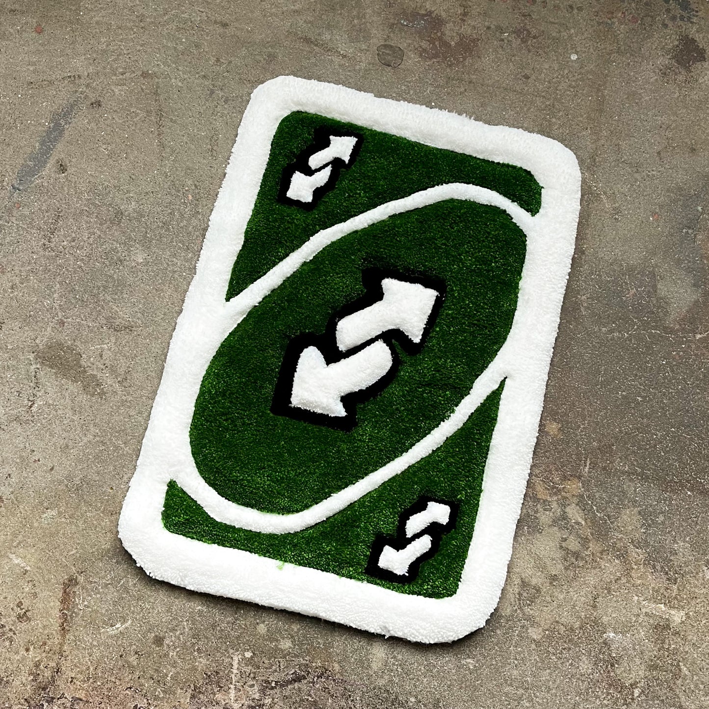 Green Uno Reverse Card custom Rug - Rugsly