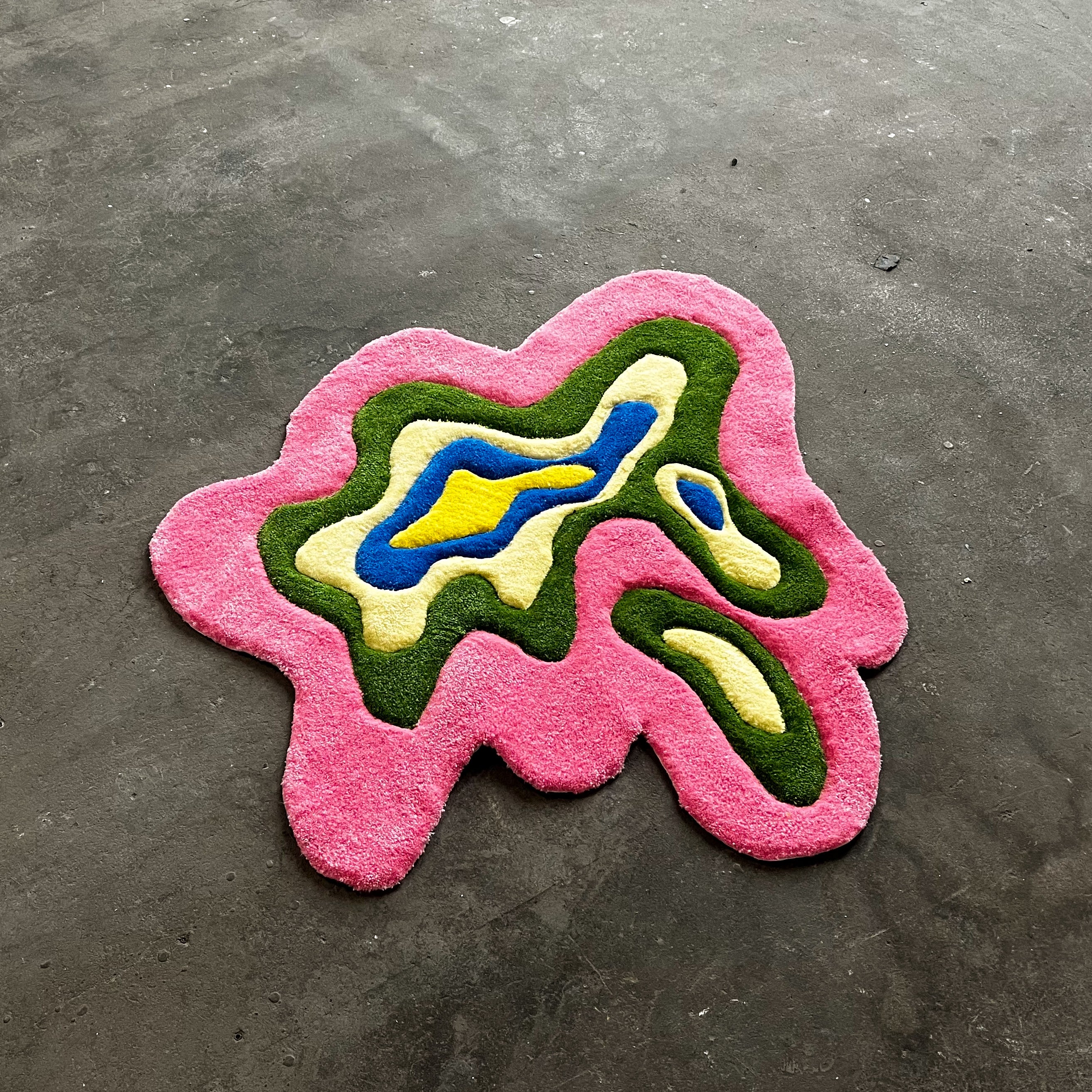 Pink/Green Abstract Rug - Rugsly