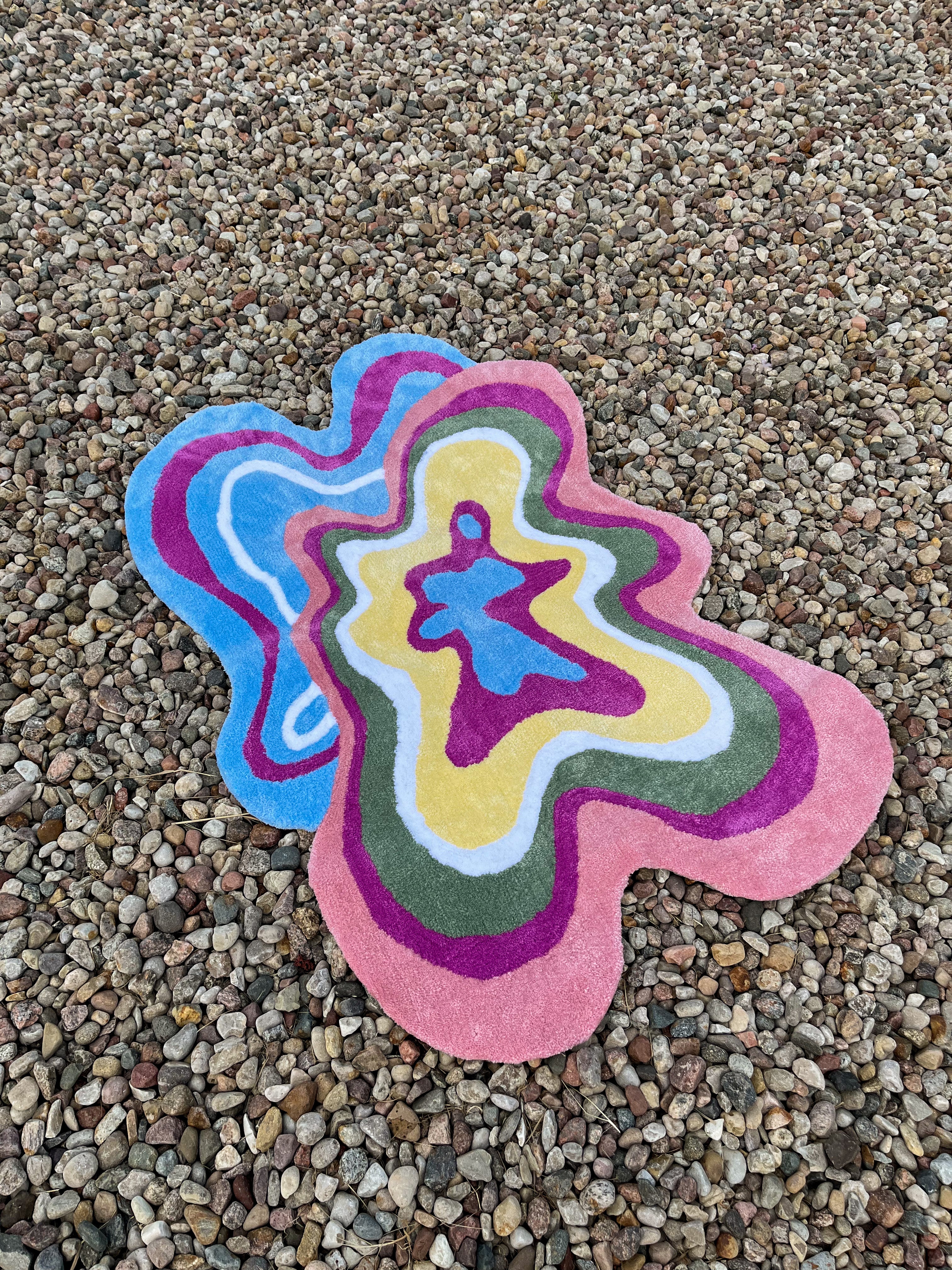 Pink/Blue Abstract Rug - Rugsly