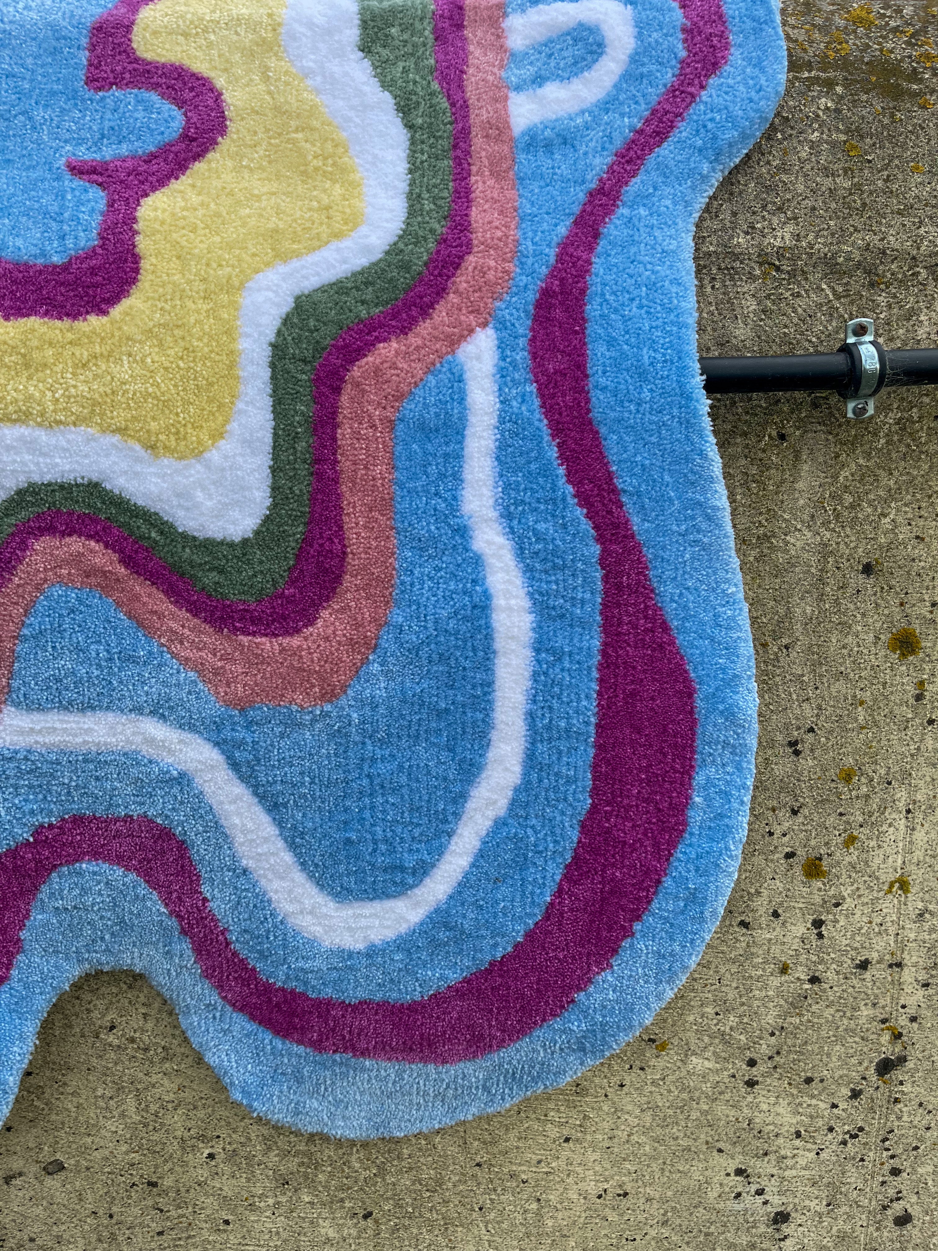 Pink/Blue Abstract Rug - Rugsly