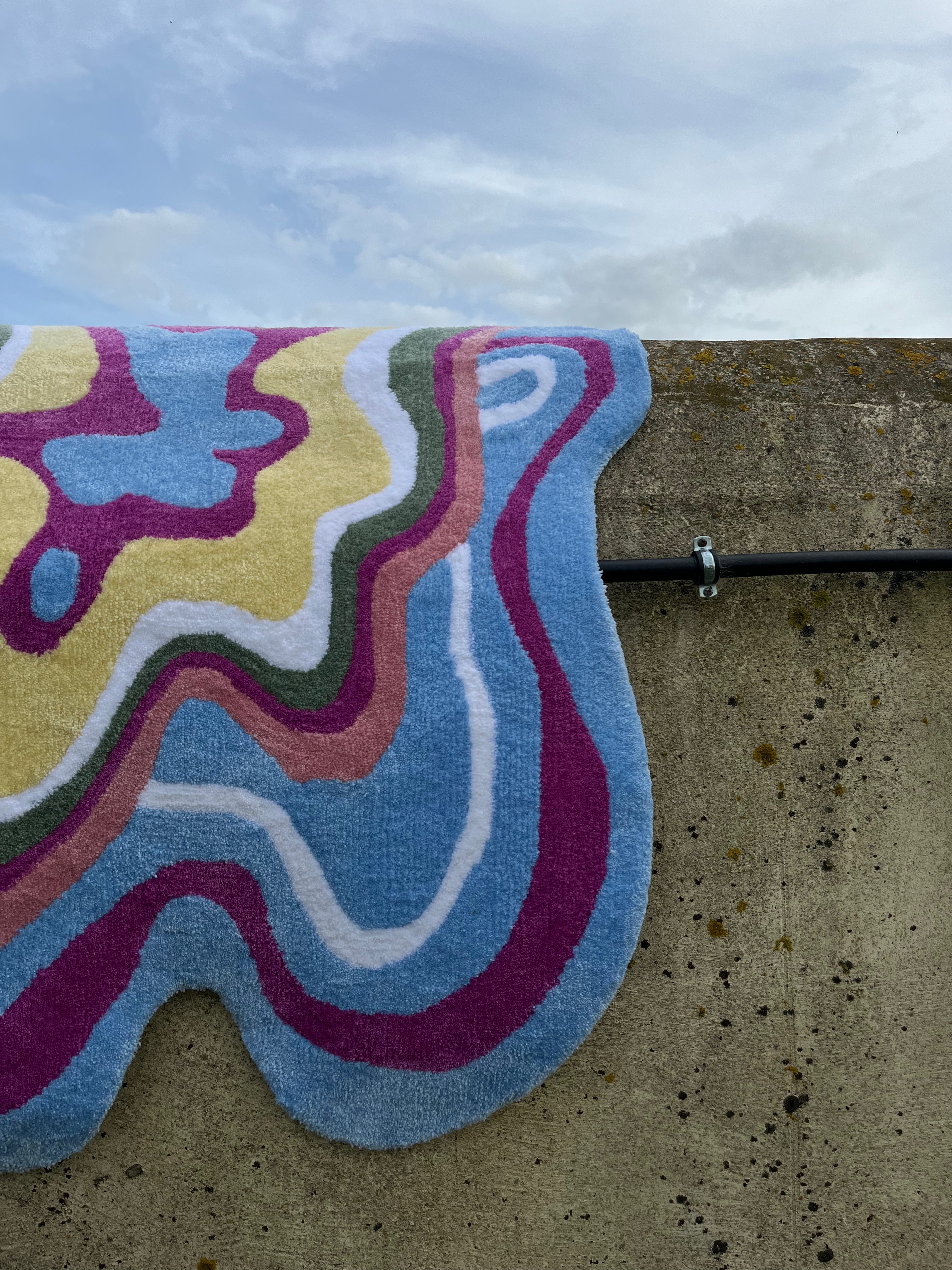 Pink/Blue Abstract Rug - Rugsly