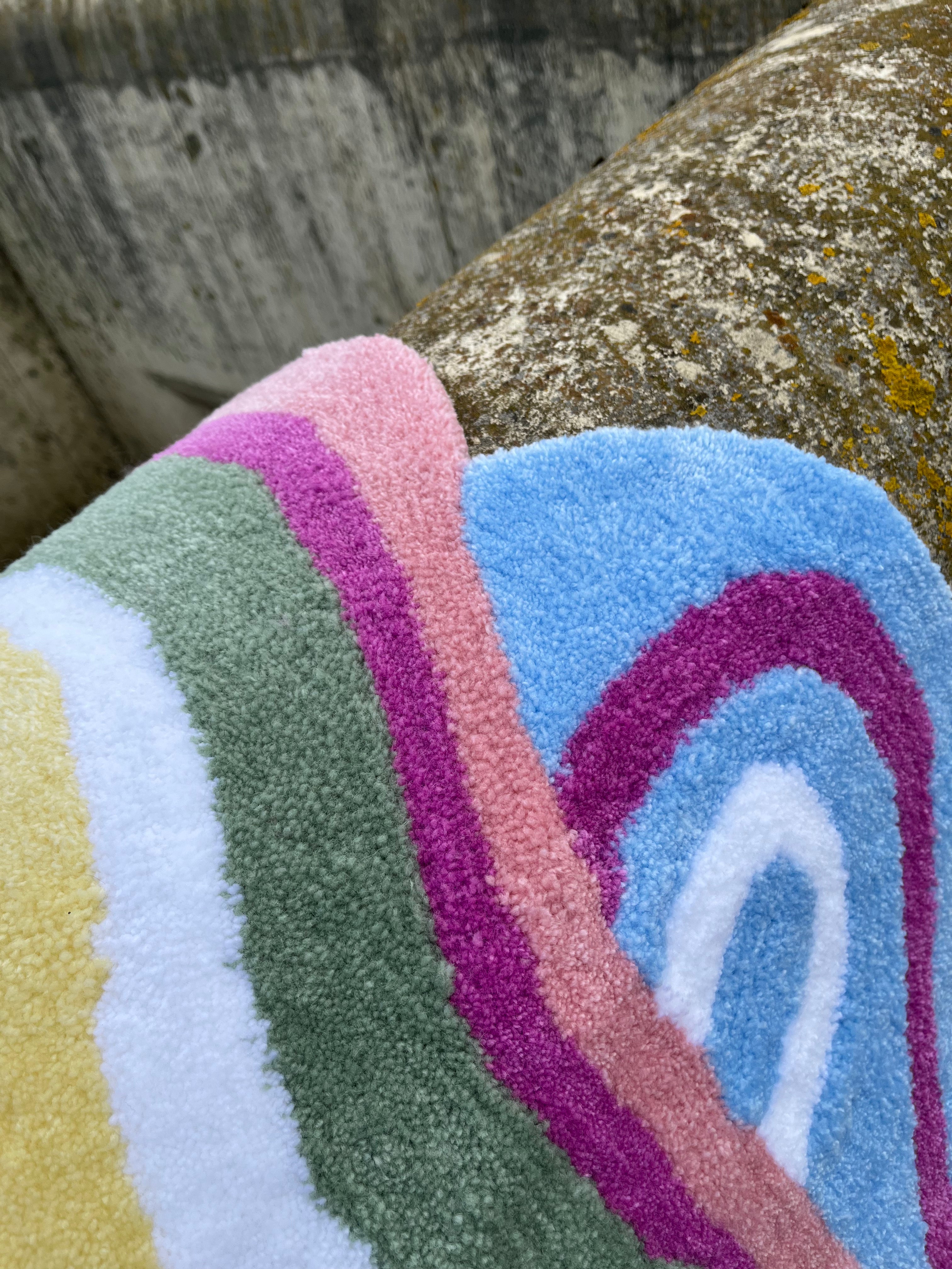 Pink/Blue Abstract Rug - Rugsly