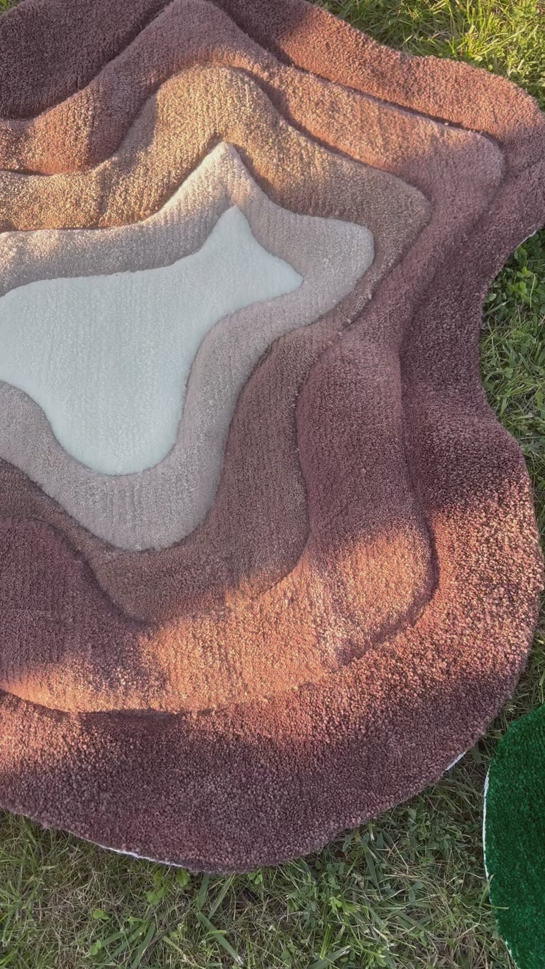 3D Brown/Beige Abstract Rug